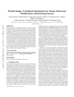 Pavlok-Nudge: A Feedback Mechanism for Atomic Behaviour Modification with Snoring Usecase