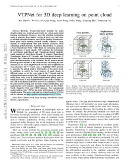 VTPNet for 3D deep learning on point cloud