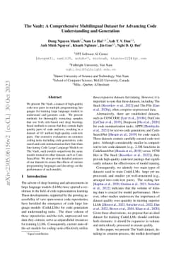 The Vault: A Comprehensive Multilingual Dataset for Advancing Code
  Understanding and Generation