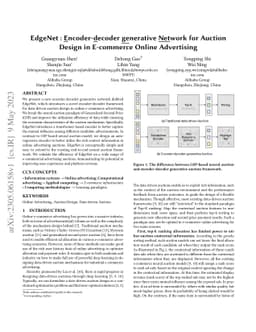 EdgeNet : Encoder-decoder generative Network for Auction Design in
  E-commerce Online Advertising