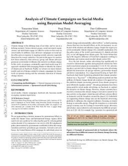 Analysis of Climate Campaigns on Social Media using Bayesian Model
  Averaging