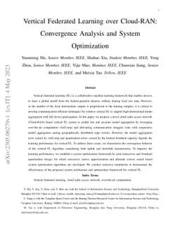 Vertical Federated Learning over Cloud-RAN: Convergence Analysis and
  System Optimization