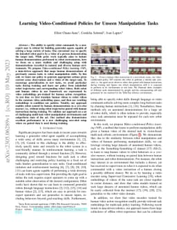 Learning Video-Conditioned Policies for Unseen Manipulation Tasks