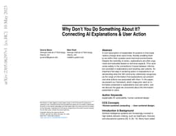 Why Don't You Do Something About It? Outlining Connections between AI
  Explanations and User Actions