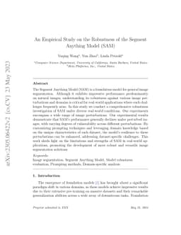 An Empirical Study on the Robustness of the Segment Anything Model (SAM)