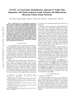 ST-GIN: An Uncertainty Quantification Approach in Traffic Data
  Imputation with Spatio-temporal Graph Attention and Bidirectional Recurrent
  United Neural Networks