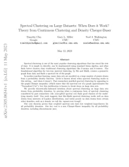 Spectral Clustering on Large Datasets: When Does it Work? Theory from
  Continuous Clustering and Density Cheeger-Buser