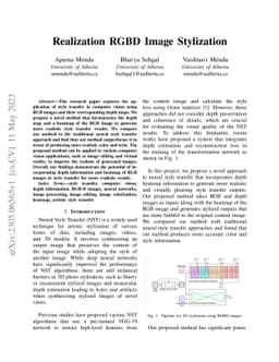 Realization RGBD Image Stylization