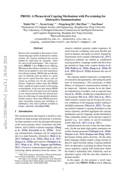 PROM: A Phrase-level Copying Mechanism with Pre-training for Abstractive
  Summarization