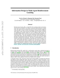Information Design in Multi-Agent Reinforcement Learning