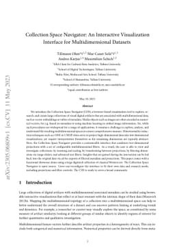Collection Space Navigator: An Interactive Visualization Interface for
  Multidimensional Datasets
