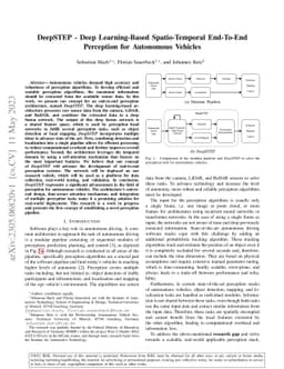 DeepSTEP -- Deep Learning-Based Spatio-Temporal End-To-End Perception
  for Autonomous Vehicles
