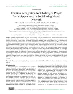 Emotion Recognition for Challenged People Facial Appearance in Social
  using Neural Network