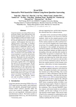 WebCPM: Interactive Web Search for Chinese Long-form Question Answering
