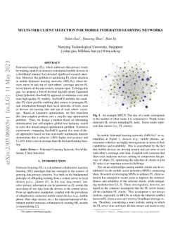 Multi-Tier Client Selection for Mobile Federated Learning Networks