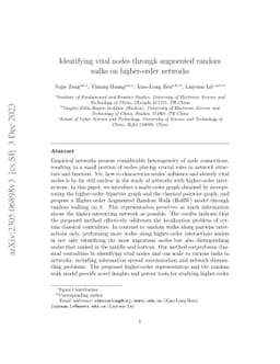 Identifying vital nodes through augmented random walks on higher-order
  networks