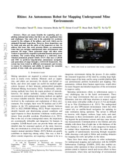 Rhino: An Autonomous Robot for Mapping Underground Mine Environments