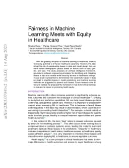 Fairness in Machine Learning meets with Equity in Healthcare