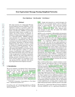 E(n) Equivariant Message Passing Simplicial Networks