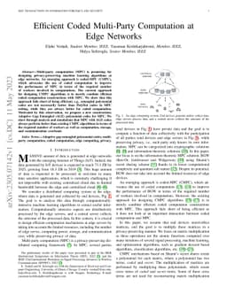 Efficient Coded Multi-Party Computation at Edge Networks