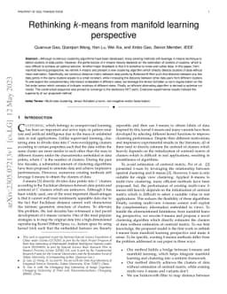 Rethinking k-means from manifold learning perspective