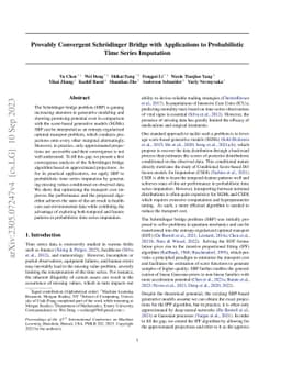 Provably Convergent Schrödinger Bridge with Applications to
  Probabilistic Time Series Imputation