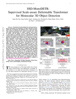 SSD-MonoDETR: Supervised Scale-aware Deformable Transformer for
  Monocular 3D Object Detection