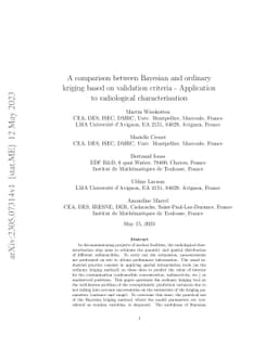 A comparison between Bayesian and ordinary kriging based on validation
  criteria: application to radiological characterisation