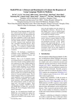 MedGPTEval: A Dataset and Benchmark to Evaluate Responses of Large
  Language Models in Medicine