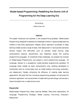 Model-based Programming: Redefining the Atomic Unit of Programming for
  the Deep Learning Era