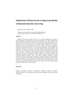 Implications of Deep Circuits in Improving Quality of Quantum Question
  Answering