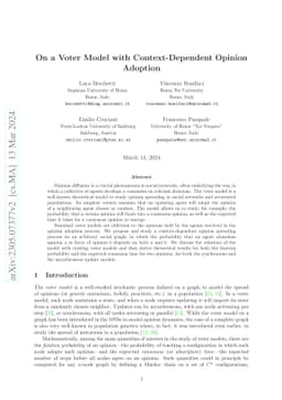 On a Voter Model with Context-Dependent Opinion Adoption
