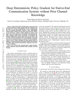 Deep Deterministic Policy Gradient for End-to-End Communication Systems
  without Prior Channel Knowledge