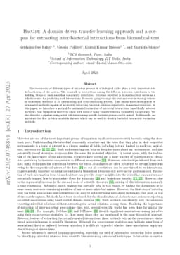 BactInt: A domain driven transfer learning approach and a corpus for
  extracting inter-bacterial interactions from biomedical text