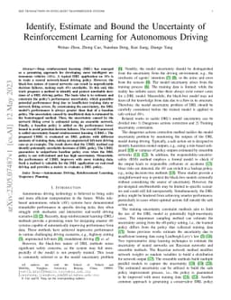 Identify, Estimate and Bound the Uncertainty of Reinforcement Learning
  for Autonomous Driving