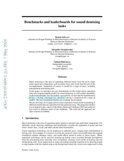 Benchmarks and leaderboards for sound demixing tasks