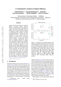 A Comprehensive Analysis of Adapter Efficiency