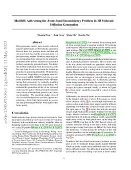 MolDiff: Addressing the Atom-Bond Inconsistency Problem in 3D Molecule
  Diffusion Generation