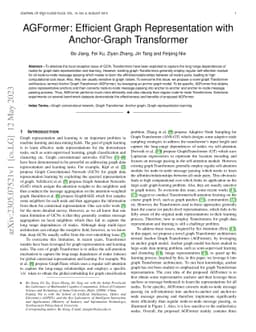 AGFormer: Efficient Graph Representation with Anchor-Graph Transformer