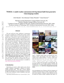 WEDGE: A multi-weather autonomous driving dataset built from generative
  vision-language models