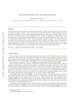 Saturated Non-Monotonic Activation Functions