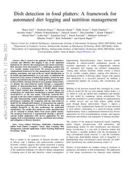 Dish detection in food platters: A framework for automated diet logging
  and nutrition management