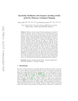 Knowledge distillation with Segment Anything (SAM) model for Planetary
  Geological Mapping