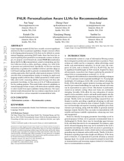 PALR: Personalization Aware LLMs for Recommendation