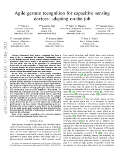 Agile gesture recognition for capacitive sensing devices: adapting
  on-the-job