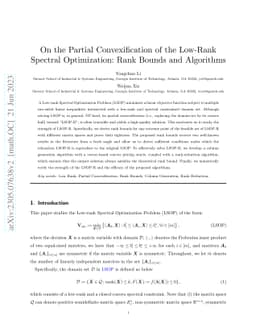 On the Partial Convexification for Low-Rank Spectral Optimization: Rank
  Bounds and Algorithms