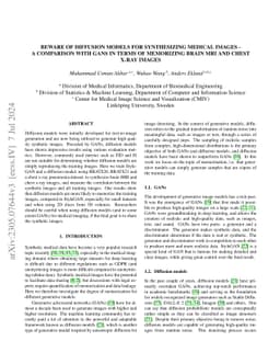 Beware of diffusion models for synthesizing medical images -- A
  comparison with GANs in terms of memorizing brain MRI and chest x-ray images