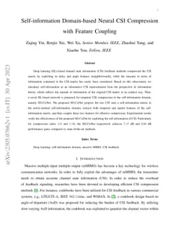 Self-information Domain-based Neural CSI Compression with Feature
  Coupling
