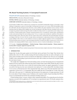 ML-Based Teaching Systems: A Conceptual Framework