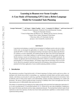 Learning to Reason over Scene Graphs: A Case Study of Finetuning GPT-2
  into a Robot Language Model for Grounded Task Planning